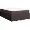 Image de vidaXL Lit boxspring avec matelas brun foncé 140x190 cm Tissu