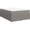 Image de vidaXL Lit boxspring avec matelas Taupe 140x190 cm Tissu