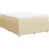 Image de vidaXL Lit boxspring avec matelas Crème 140x190 cm Tissu