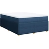 Image de vidaXL Lit boxspring avec matelas bleu 140x190 cm Tissu