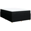 Image de vidaXL Lit boxspring avec matelas noir 140x200 cm Tissu