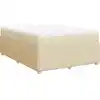 Image de vidaXL Lit boxspring avec matelas Crème 140x200 cm Tissu