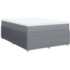 Image de vidaXL Lit boxspring avec matelas gris clair 160x200 cm Tissu