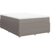 Image de vidaXL Lit boxspring avec matelas Taupe 160x200 cm Tissu
