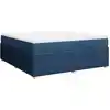 Image de vidaXL Lit boxspring avec matelas bleu 180x200 cm Tissu