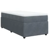 Image de vidaXL Lit boxspring avec matelas gris foncé 100x200 cm velours