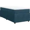 Image de vidaXL Lit boxspring avec matelas bleu foncé 100x200 cm velours
