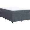 Image de vidaXL Lit boxspring avec matelas gris foncé 120x190 cm velours