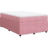Image de vidaXL Lit boxspring avec matelas rose 120x190 cm velours