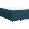 Image de vidaXL Lit boxspring avec matelas bleu foncé 120x200 cm velours
