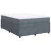 Image de vidaXL Lit boxspring avec matelas gris foncé 140x190 cm velours