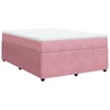 Image de vidaXL Lit boxspring avec matelas rose 140x190 cm velours