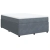 Image de vidaXL Lit boxspring avec matelas gris foncé 140x200 cm velours