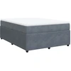Image de vidaXL Lit boxspring avec matelas gris foncé 160x200 cm velours