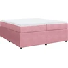 Image de vidaXL Lit boxspring avec matelas rose 200x200 cm velours