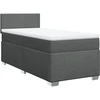 Image de vidaXL Lit boxspring avec matelas gris foncé 80x200 cm Tissu