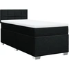Image de vidaXL Lit boxspring avec matelas noir 80x200 cm tissu