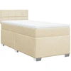 Image de vidaXL Lit boxspring avec matelas Crème 80x200 cm Tissu