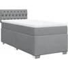 Image de vidaXL Lit boxspring avec matelas gris clair 80x200 cm Tissu