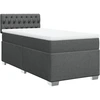 Image de vidaXL Lit boxspring avec matelas gris foncé 80x200 cm Tissu