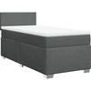 Image de vidaXL Lit boxspring avec matelas gris foncé 90x190 cm Tissu