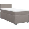 Image de vidaXL Lit boxspring avec matelas Taupe 90x190 cm Tissu
