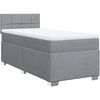 Image de vidaXL Lit boxspring avec matelas gris clair 90x190 cm Tissu