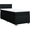 Image de vidaXL Lit boxspring avec matelas noir 90x190 cm Tissu