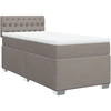 Image de vidaXL Lit boxspring avec matelas Taupe 90x190 cm Tissu