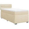Image de vidaXL Lit boxspring avec matelas Crème 90x190 cm Tissu