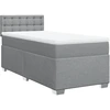 Image de vidaXL Lit boxspring avec matelas gris clair 90x190 cm Tissu