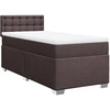 Image de vidaXL Lit boxspring avec matelas brun foncé 90x190 cm Tissu