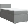 Image de vidaXL Lit boxspring avec matelas gris clair 90x200 cm Tissu