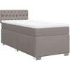 Image de vidaXL Lit boxspring avec matelas Taupe 90x200 cm Tissu