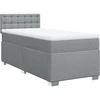 Image de vidaXL Lit boxspring avec matelas gris clair 90x200 cm Tissu