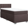 Image de vidaXL Lit boxspring avec matelas brun foncé 90x200 cm Tissu