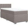 Image de vidaXL Lit boxspring avec matelas Taupe 90x200 cm Tissu