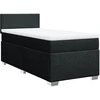 Image de vidaXL Lit boxspring avec matelas noir 100x200 cm tissu