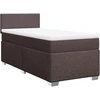 Image de vidaXL Lit boxspring avec matelas brun foncé 100x200 cm Tissu