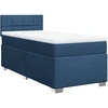 Image de vidaXL Lit boxspring avec matelas bleu 100x200 cm Tissu