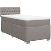 Image de vidaXL Lit boxspring avec matelas Taupe 100x200 cm Tissu