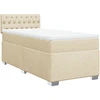 Image de vidaXL Lit boxspring avec matelas Crème 100x200 cm Tissu