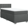 Image de vidaXL Lit boxspring avec matelas gris foncé 100x200 cm Tissu