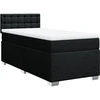 Image de vidaXL Lit boxspring avec matelas noir 100x200 cm tissu