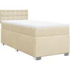 Image de vidaXL Lit boxspring avec matelas Crème 100x200 cm Tissu