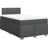 Image de vidaXL Lit boxspring avec matelas gris foncé 120x190 cm Tissu