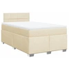 Image de vidaXL Lit boxspring avec matelas Crème 120x190 cm Tissu