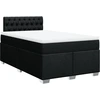 Image de vidaXL Lit boxspring avec matelas noir 120x190 cm Tissu