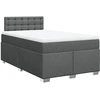 Image de vidaXL Lit boxspring avec matelas gris foncé 120x190 cm Tissu