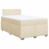 Image de vidaXL Lit Boxspring avec matelas Crème 120x200 cm Tissu
